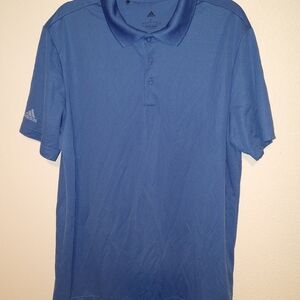 Adidas Primegreen Blue Short Sleeve Polo Shirt Men's sz Large